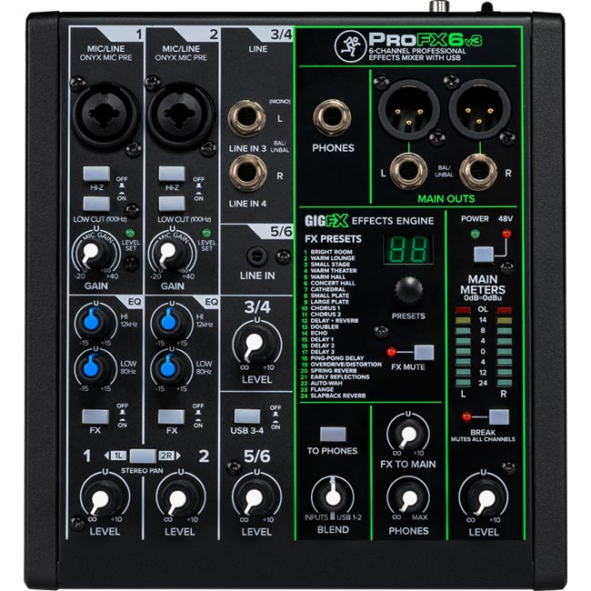 ProFX6v3 6軌專業USB混音器