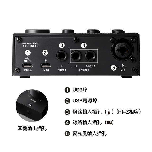 AT-UMX3 USB音訊混音器